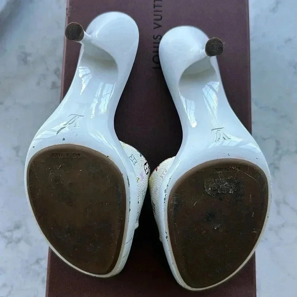 Louis Vuitton x  Murakami Mule Sandals size 36.5 white multicolor - Picture 5 of 12